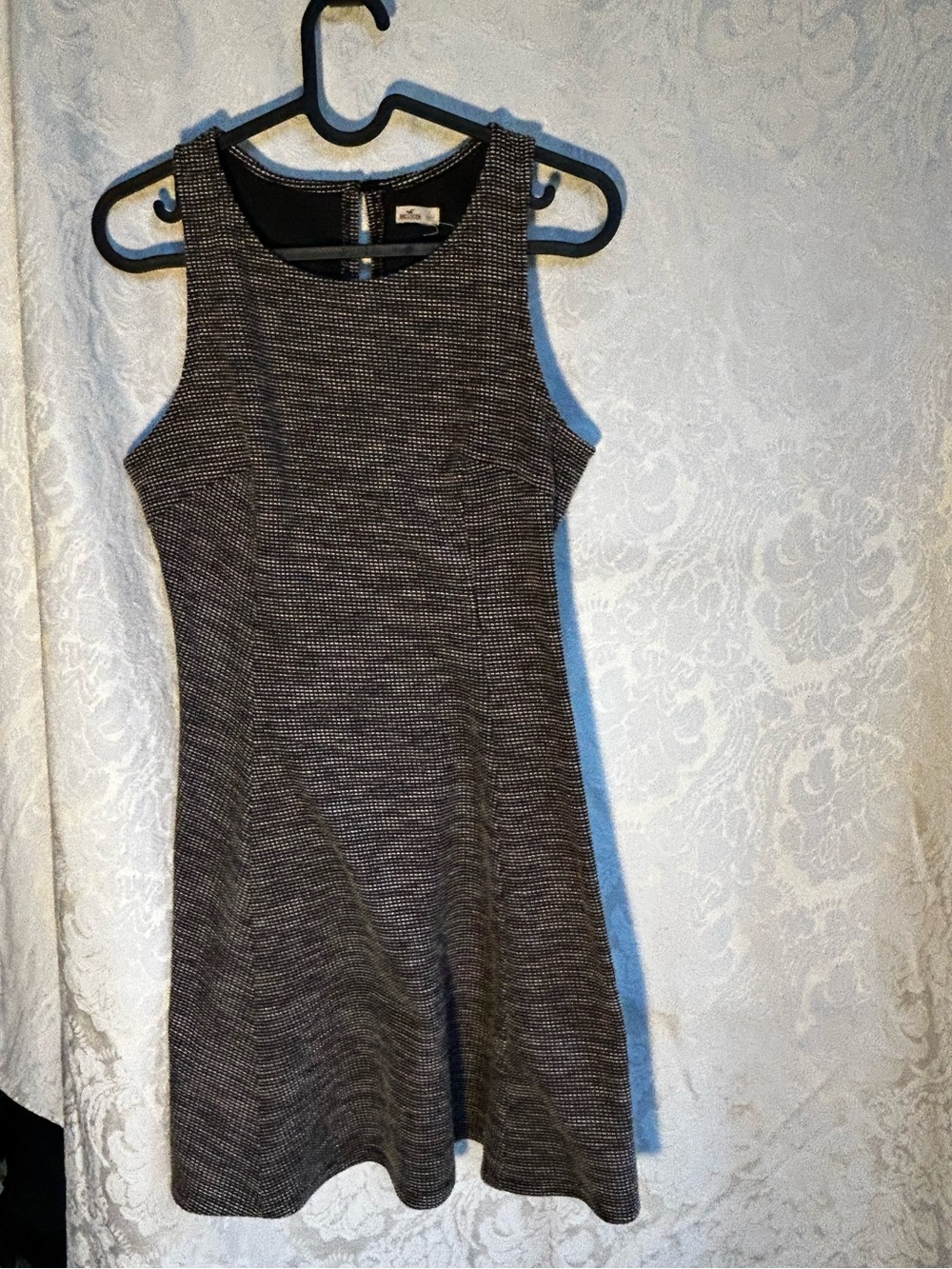 Hollister  Sleeveless black/beige  Textured Fit-and-Flare Dress